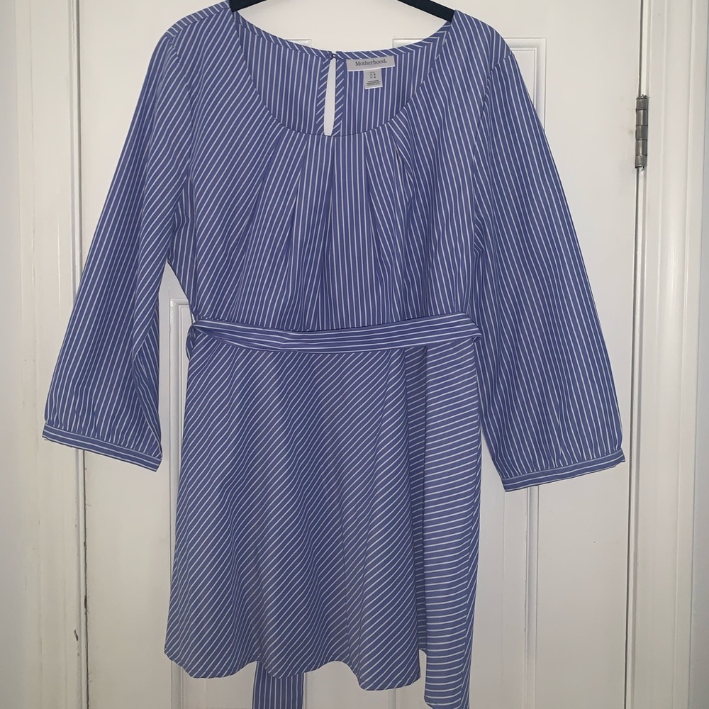 Motherhood Maternity Stripe Blouse with Tie